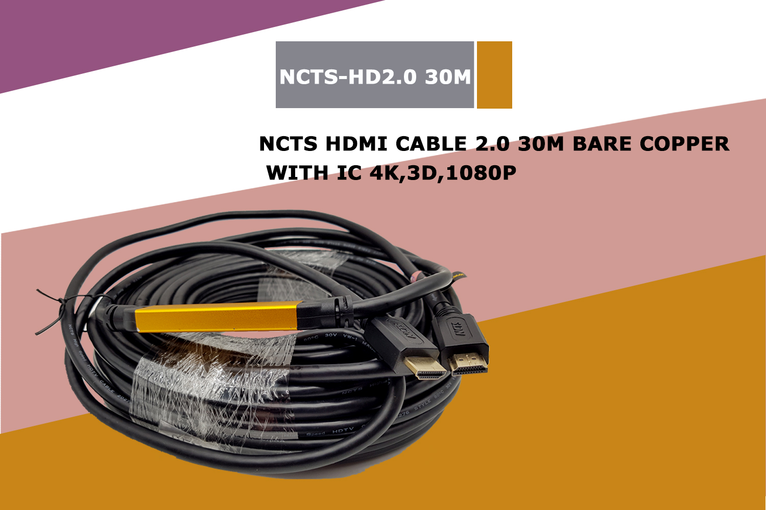 HDMI CABLE 2.0 30M 4K,3D,1080P WITH IC